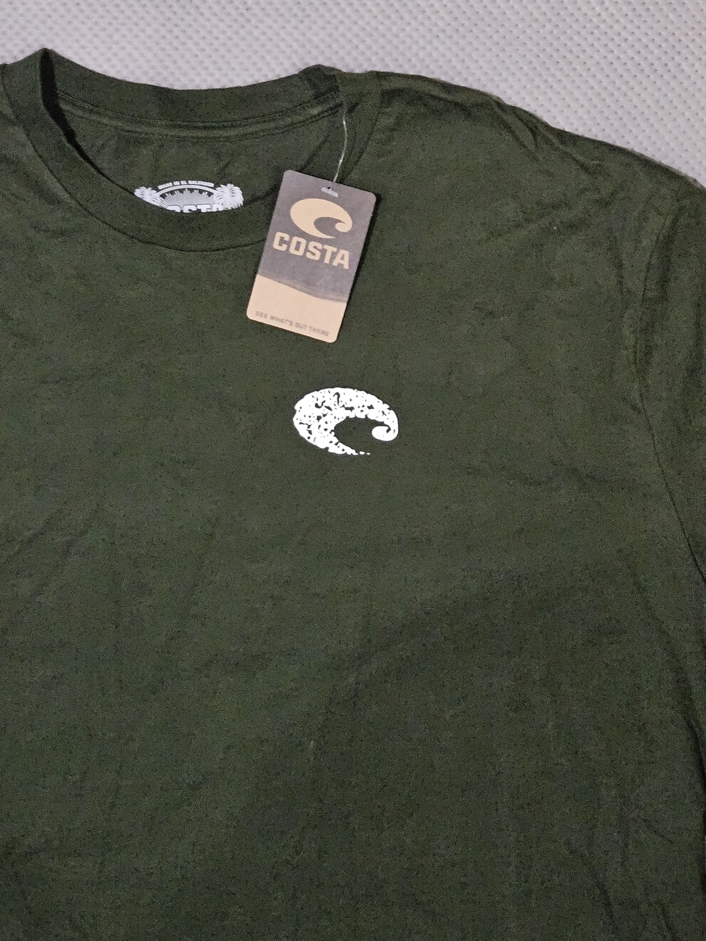 Costa Olive Green Short Sleeve Logo Tee Size 2XL